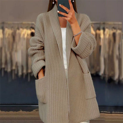 Cozy Crew Neck Pocket Sweater