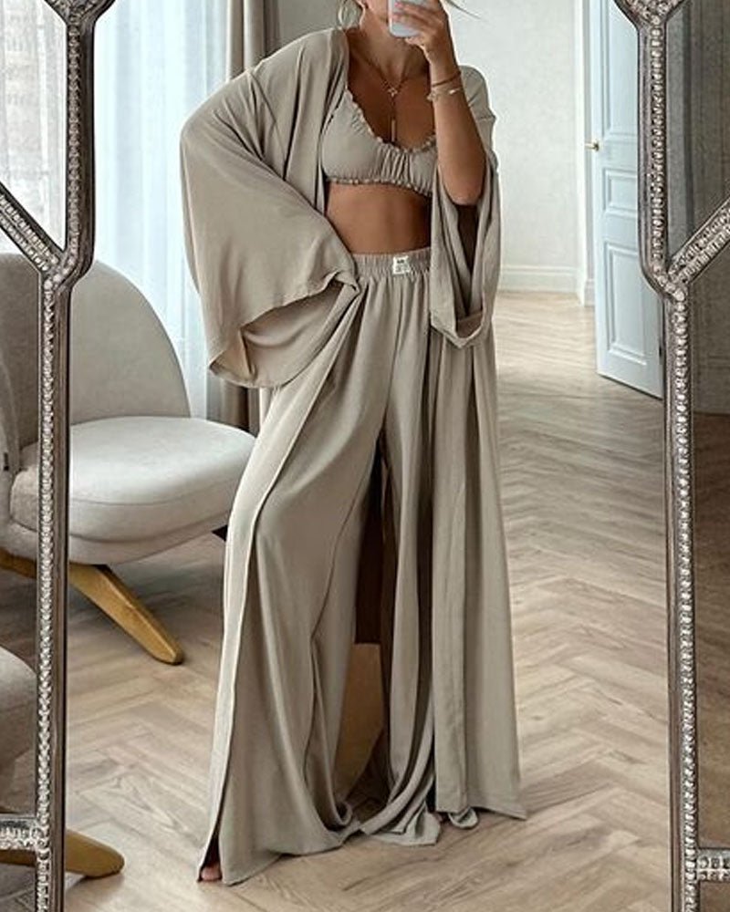 Cozy Cable Knit Cardigan Sweater Set