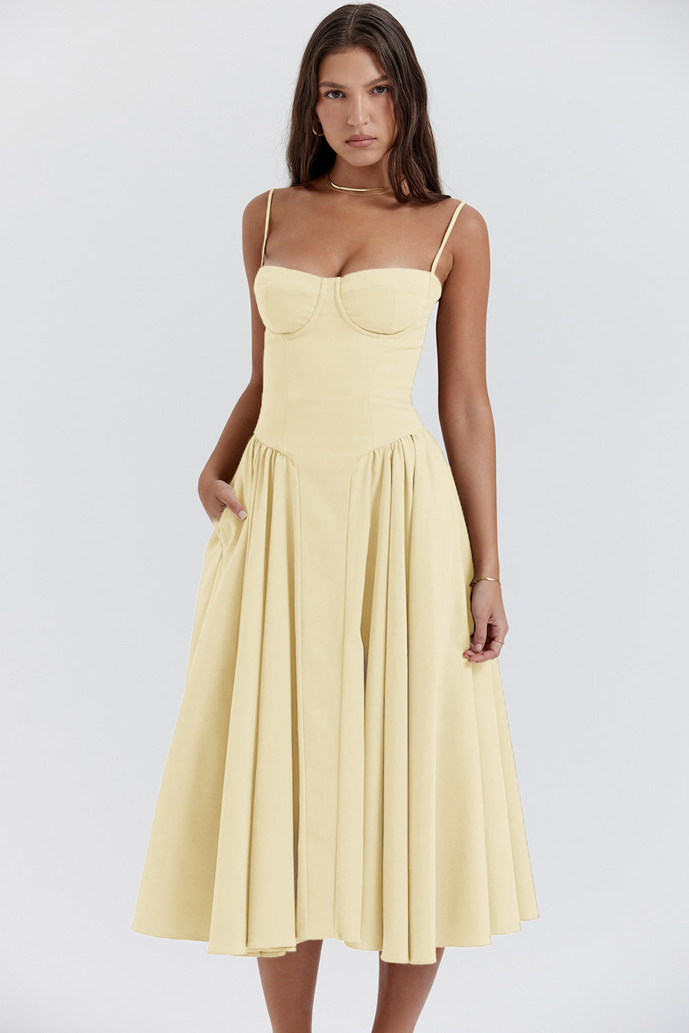 Floral Knee Length Pleated Dress
