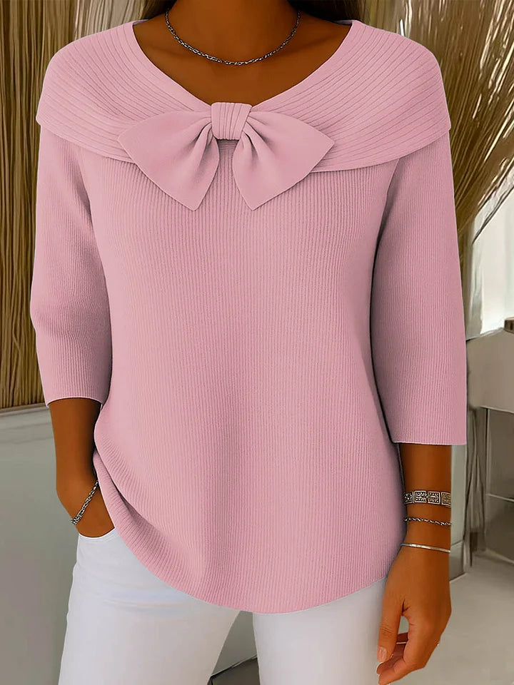 Purple Bow Knit Sweater