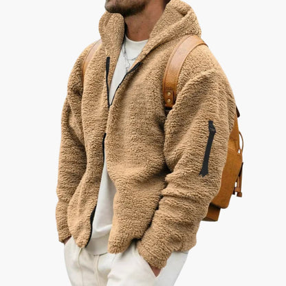 Men's Quilted Hoodie with Rough Texture
