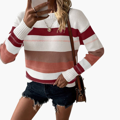 Women's Striped Crew Neck Sweater