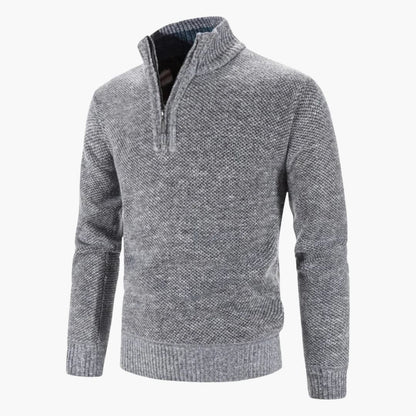 Warm Textured Men's Half Zip Sweater