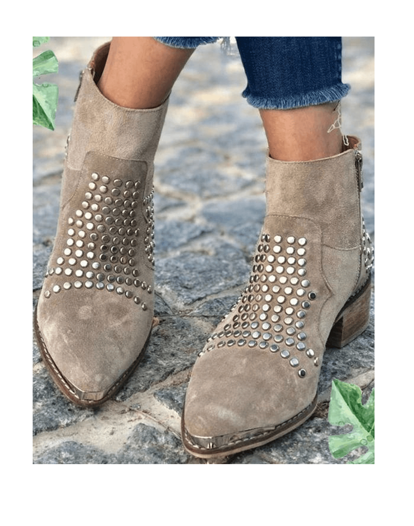 Decorative Buckle Ankle Boots