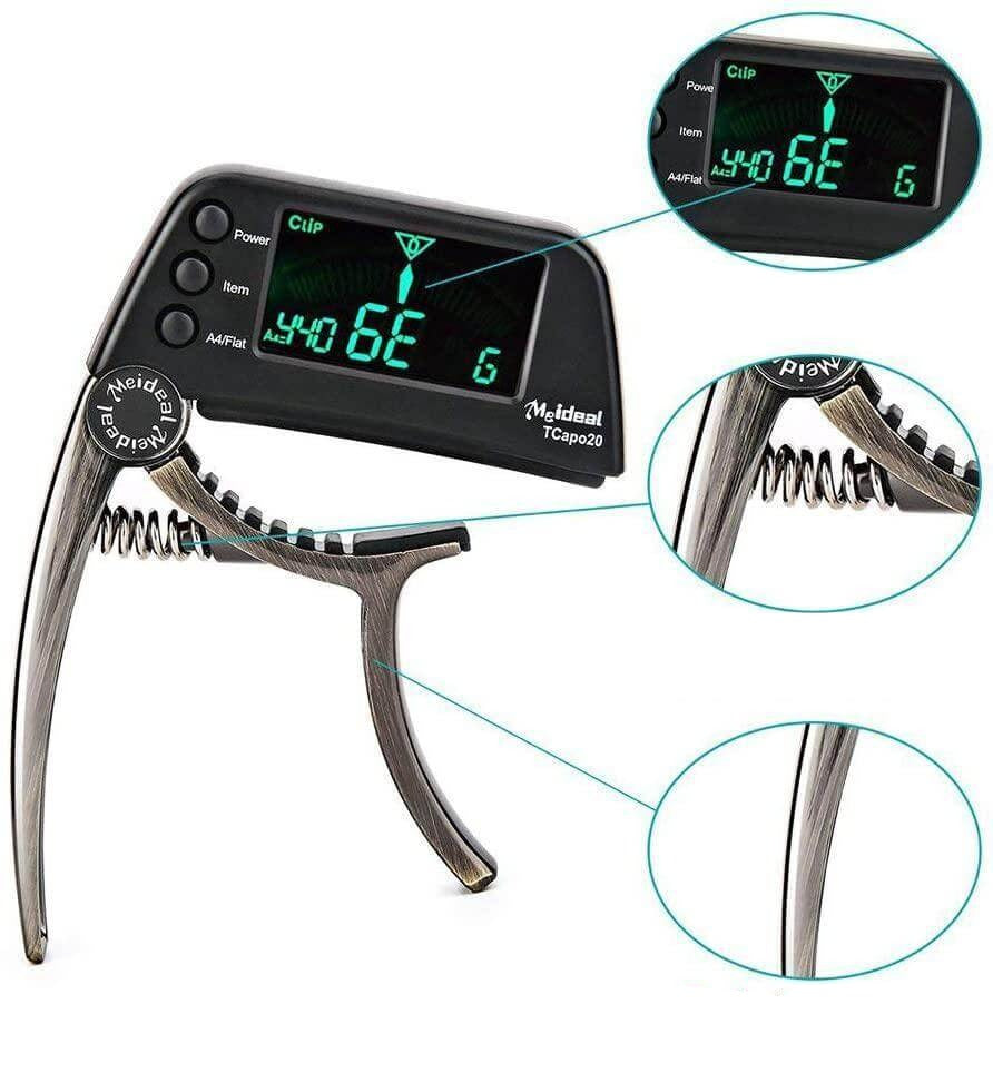 Compact Guitar Capo and Digital Tuner Set - Pexav