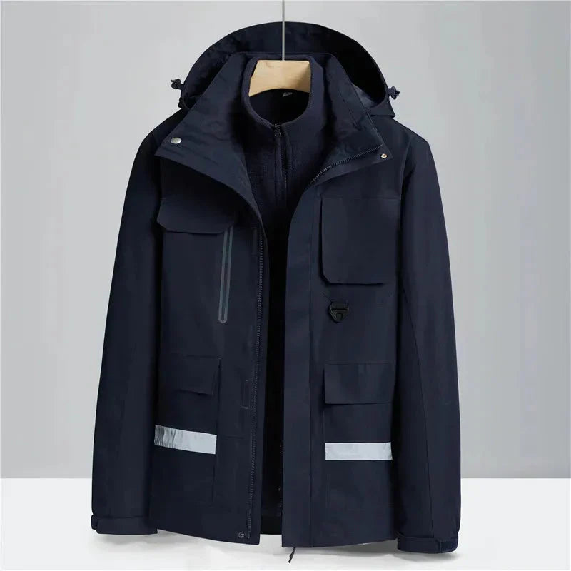 Casual Fit Hooded Outdoor Jacket Set
