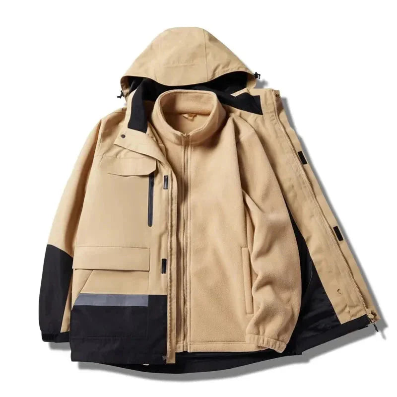 Casual Fit Hooded Outdoor Jacket Set