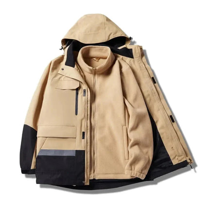 Casual Fit Hooded Outdoor Jacket Set