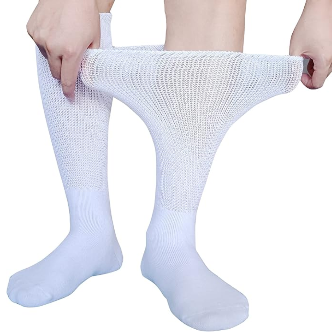 2 Pairs of Comfort Extra Wide Lymphedema & Diabetic Socks - Max-Nora Luxe