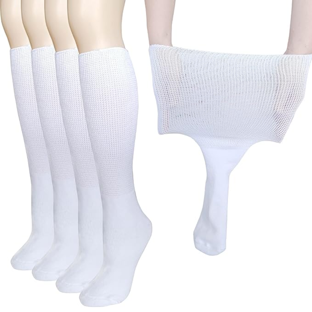 2 Pairs of Soft Extra Wide Support Socks - Pexav