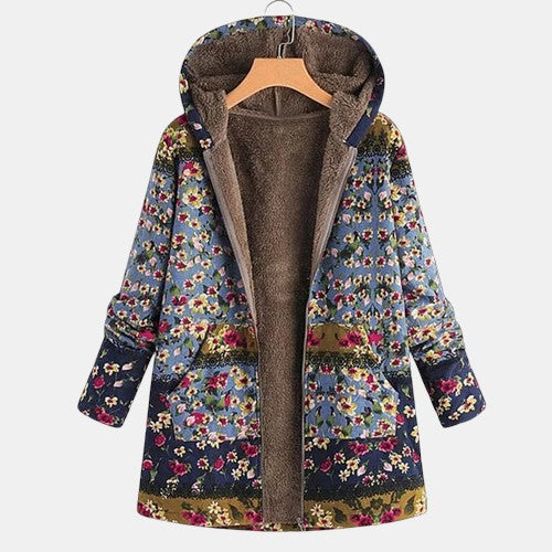 Fashion Floral Parka Jacket - Olytrend