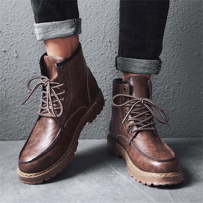Men's Leather Lace Up Ankle Boots