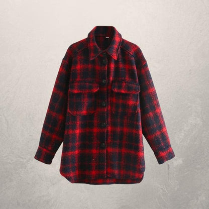 Relaxed Fit Women's Shirt Jacket with Pockets