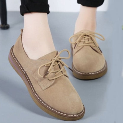 Ladies Suede Lace Up Comfort Shoes - Nocini
