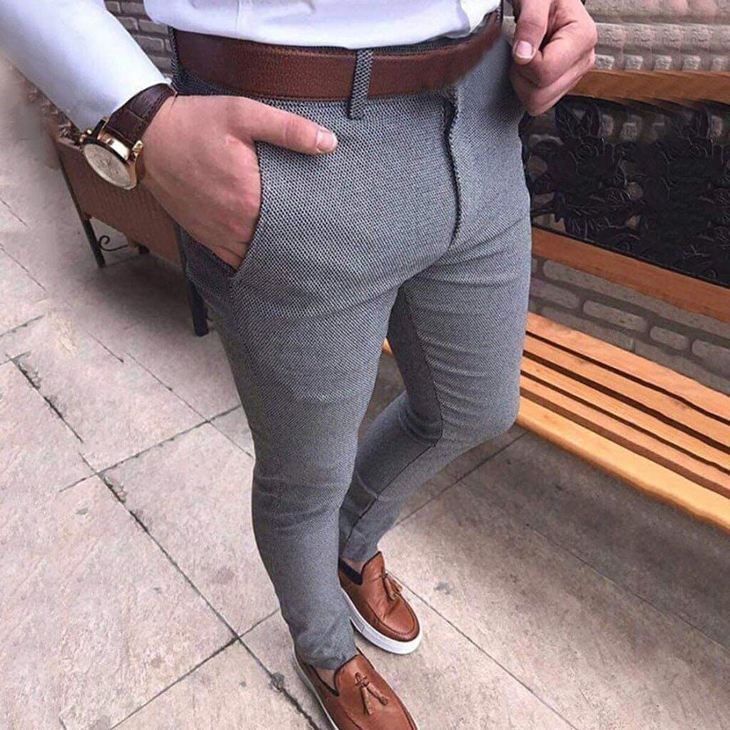 Slim Fit Mens Stretch Trousers for Work and Casual