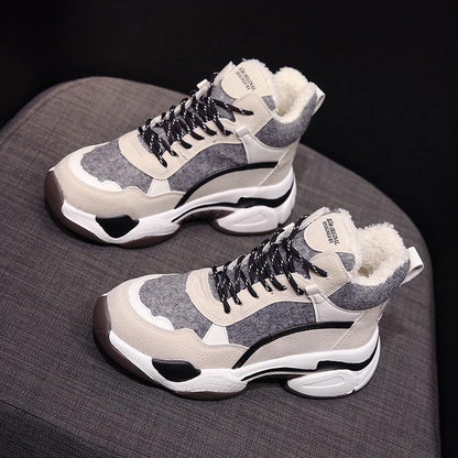 Comfortable Women's Sneakers - Mesh Leather Casual Shoes