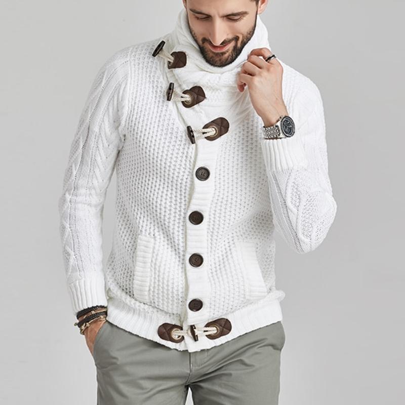 Men's Cable Knit Crew Neck Sweater with Pockets - Nocini