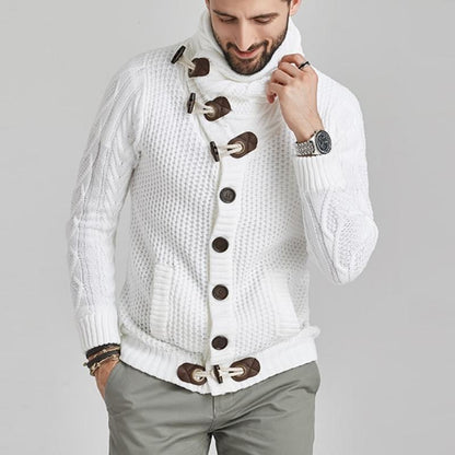 Men's Cable Knit Crew Neck Sweater with Pockets - Nocini