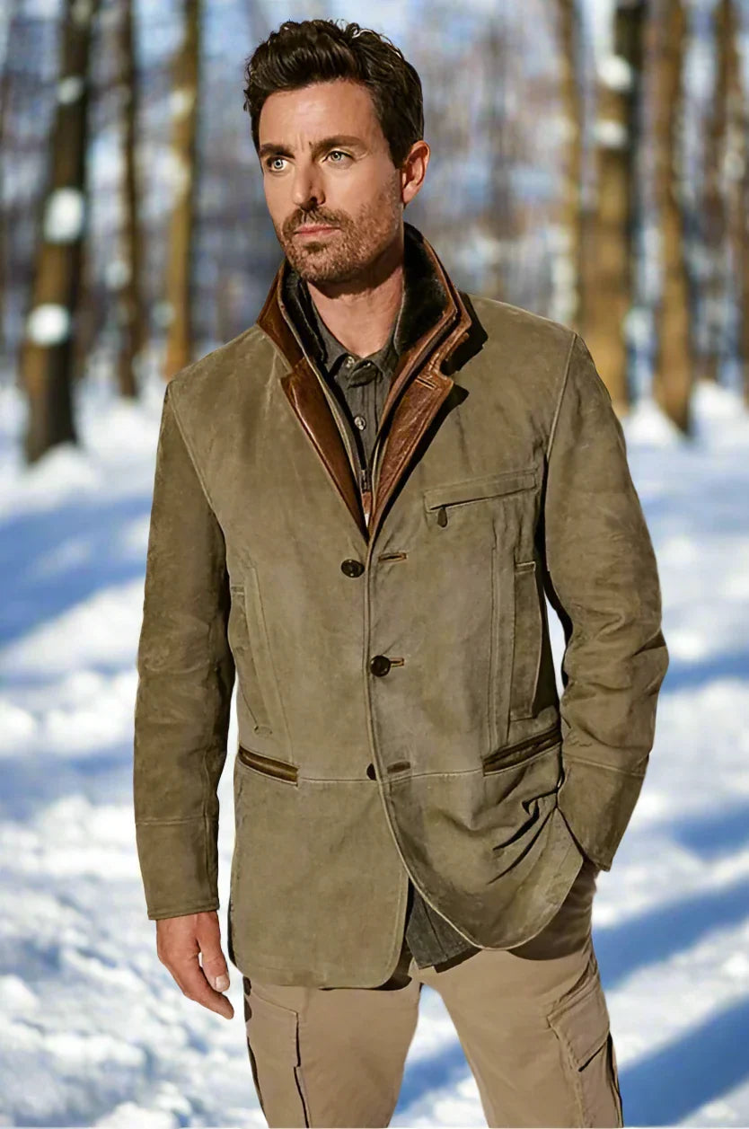 Luxury Suede Jacket for Men - Soft Tailored Fit