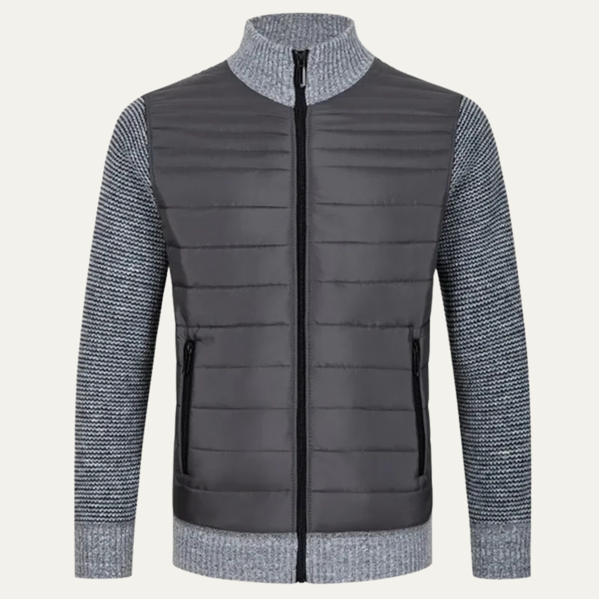 Warm Padded Men's Zip Up Cardigan Jacket - Nocini