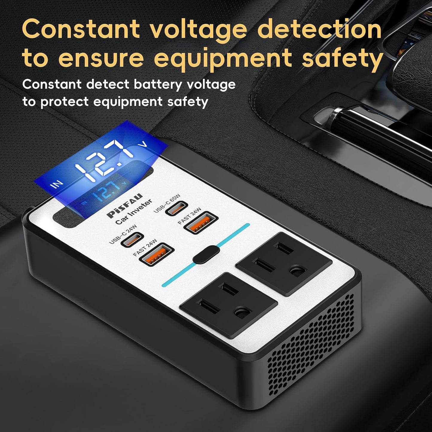 200W Car Inverter – DC 12V to 220V AC With USB-C & Fast Charger-200W-Nora Luxe