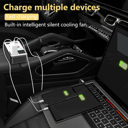 200W Car Inverter – DC 12V to 220V AC With USB-C & Fast Charger-200W-Nora Luxe