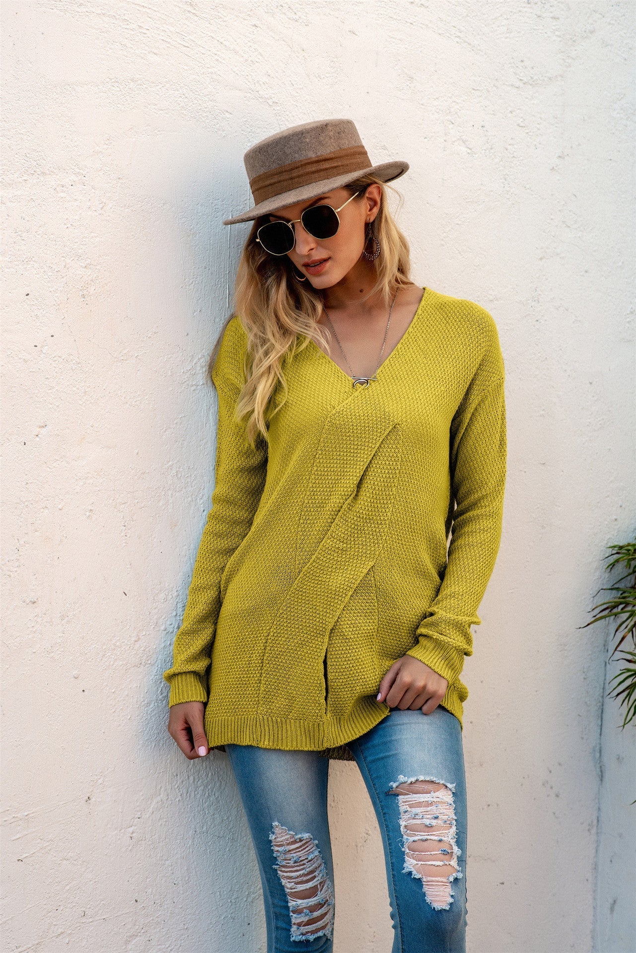 Relaxed Fit Women's Off Shoulder Sweater