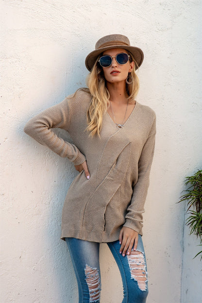 Relaxed Fit Women's Off Shoulder Sweater