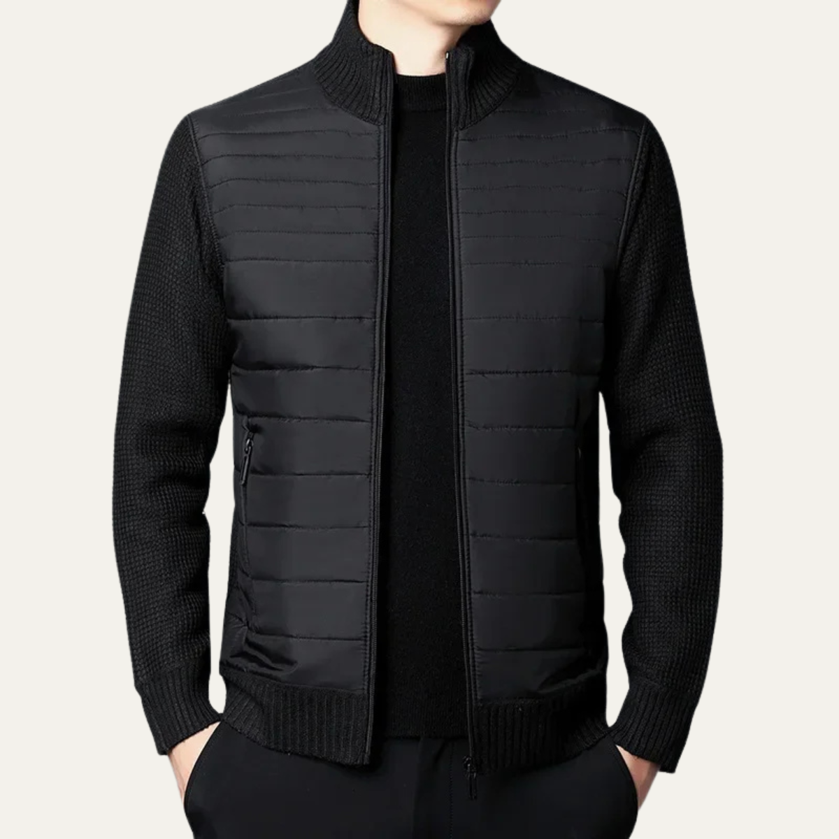 Warm Padded Men's Zip Up Cardigan Jacket