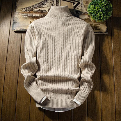Warm Crew Neck Cable Knit Sweater for Men