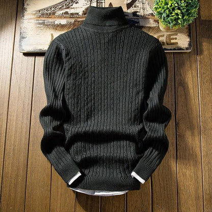 Warm Crew Neck Cable Knit Sweater for Men