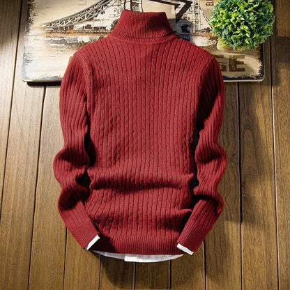Warm Crew Neck Cable Knit Sweater for Men