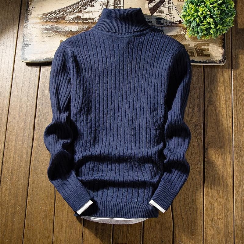 Warm Crew Neck Cable Knit Sweater for Men