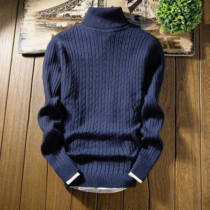 Warm Crew Neck Cable Knit Sweater for Men
