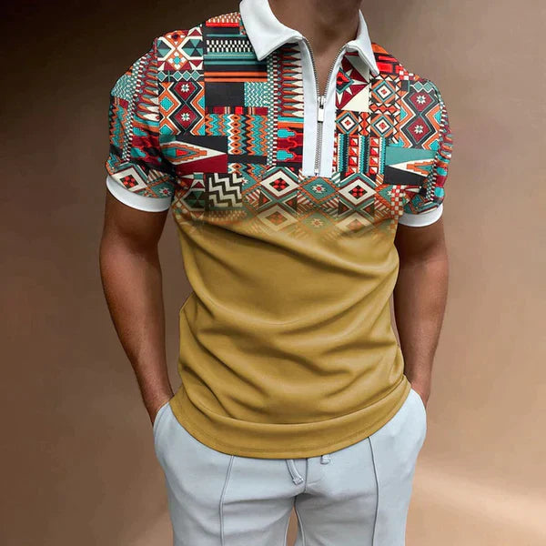 Men's Slim Fit Polo Shirt with Classic Short Sleeve Design