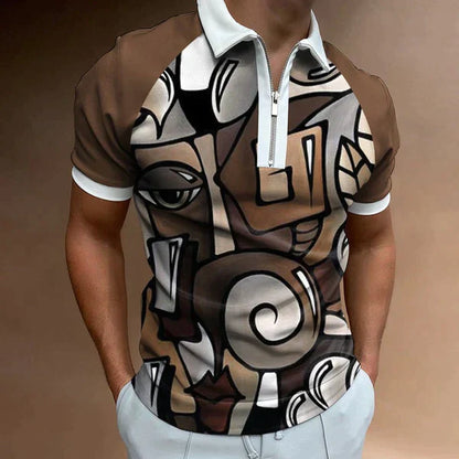 Men's Slim Fit Polo Shirt with Classic Short Sleeve Design