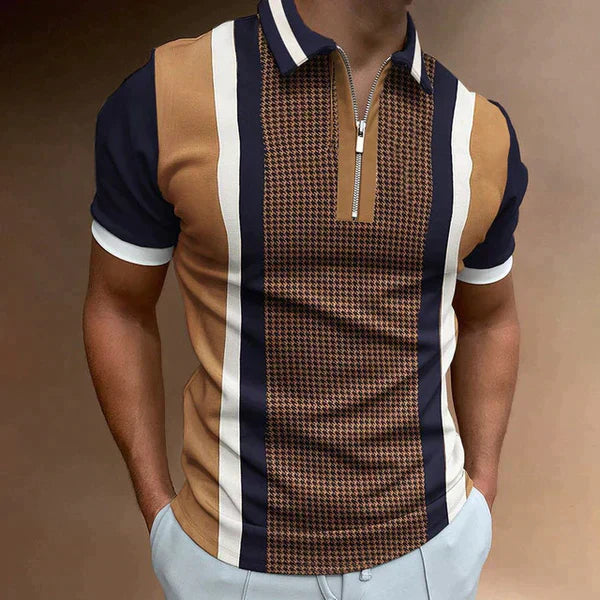 Men's Slim Fit Polo Shirt with Classic Short Sleeve Design - Nocini