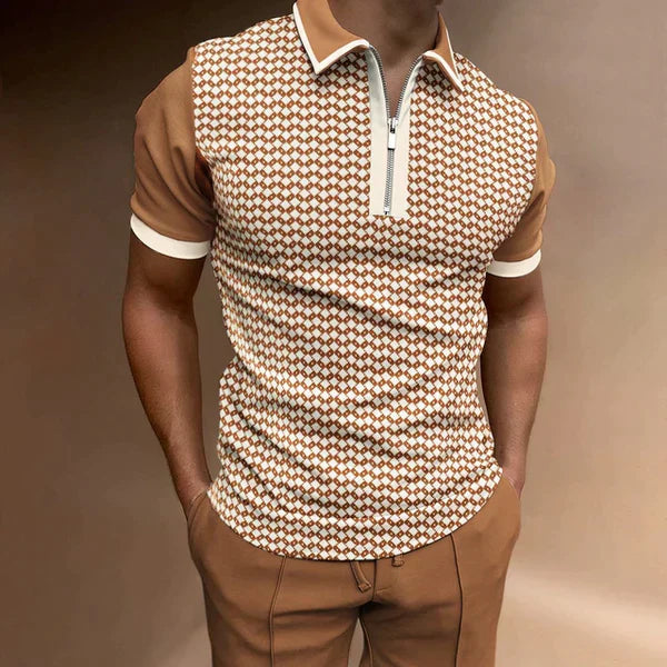 Men's Slim Fit Polo Shirt with Classic Short Sleeve Design
