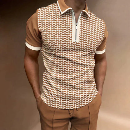 Men's Slim Fit Polo Shirt with Classic Short Sleeve Design
