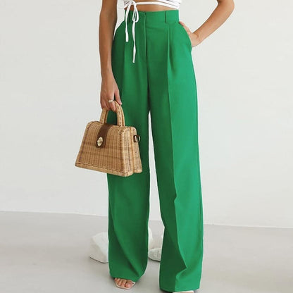 Women's High Waisted Wide Leg Pants Comfortable Fit - Nocini