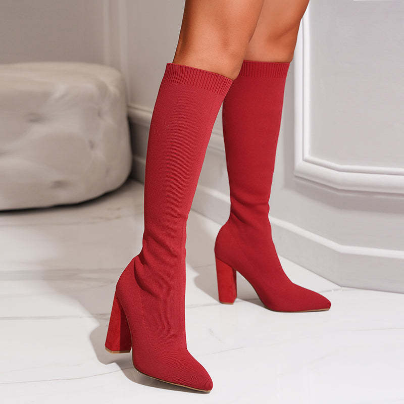 Women's Thick Cable Knit Tall Sock Boots