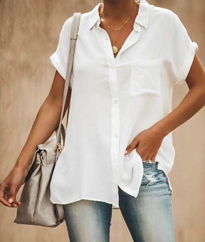 Casual Fit Women's Button Shirt with Pockets - Nocini