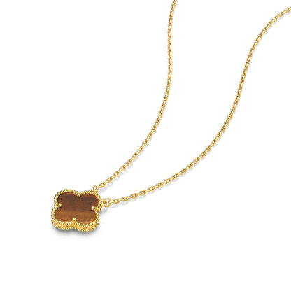 Luxury Gold Plated Silver Clover Pendant Necklace