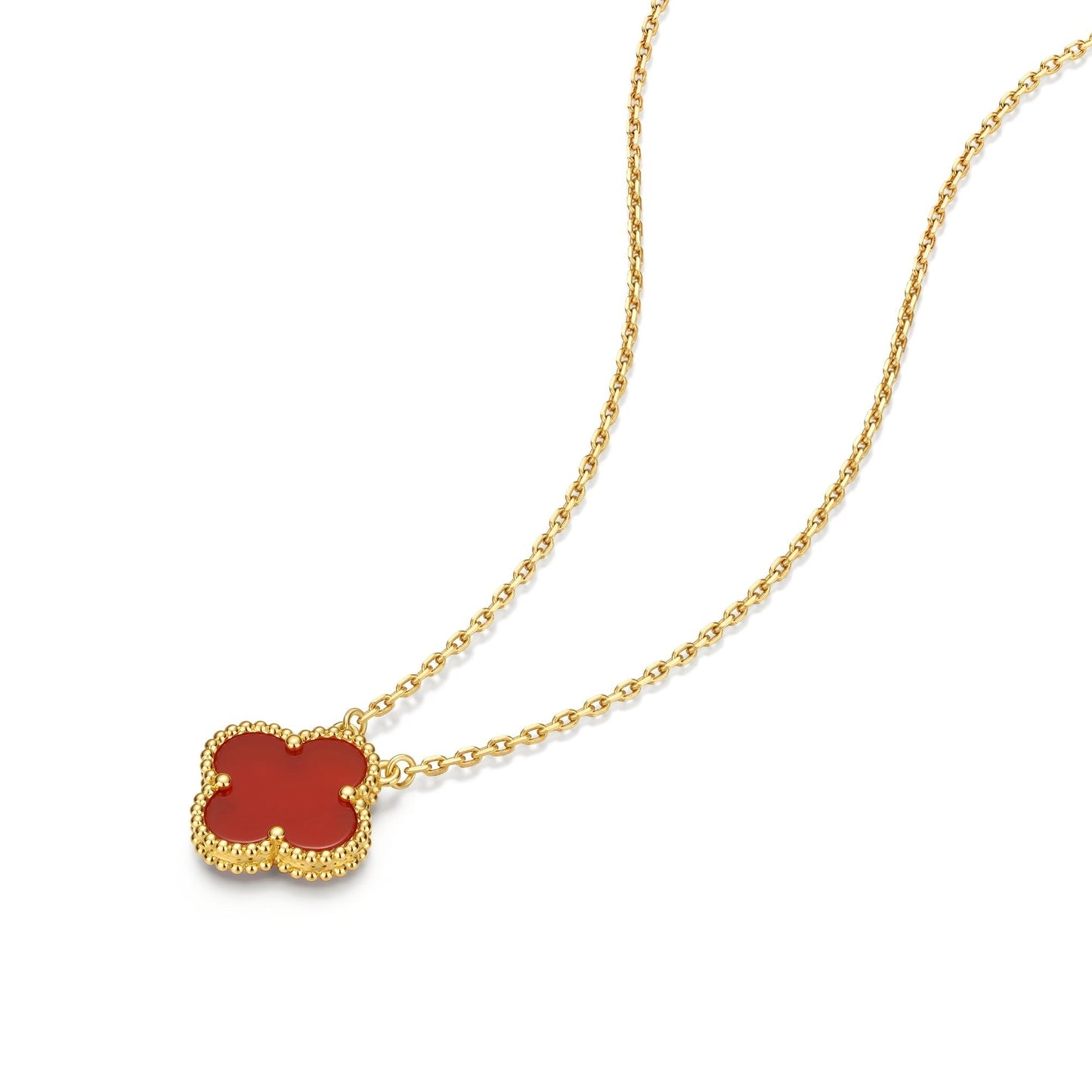 Luxury Gold Plated Silver Clover Pendant Necklace