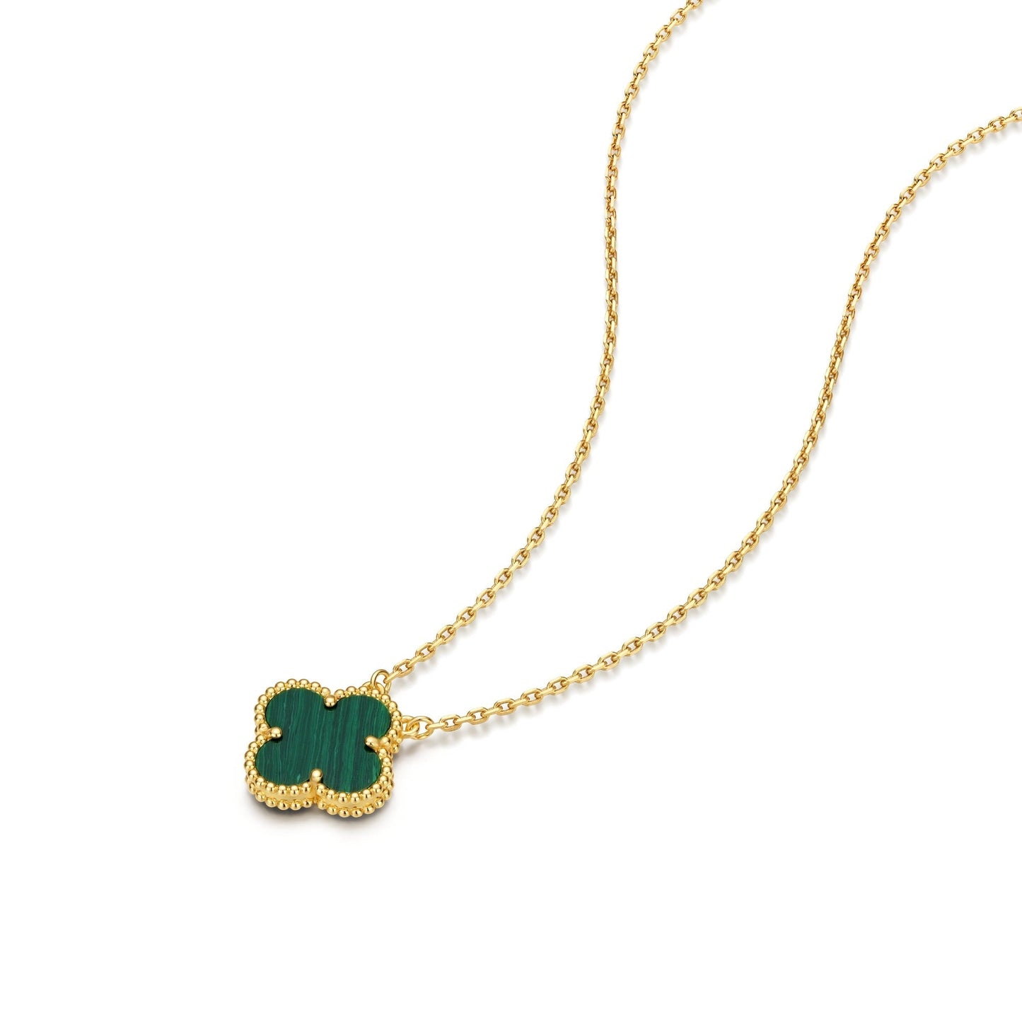 Luxury Gold Plated Silver Clover Pendant Necklace