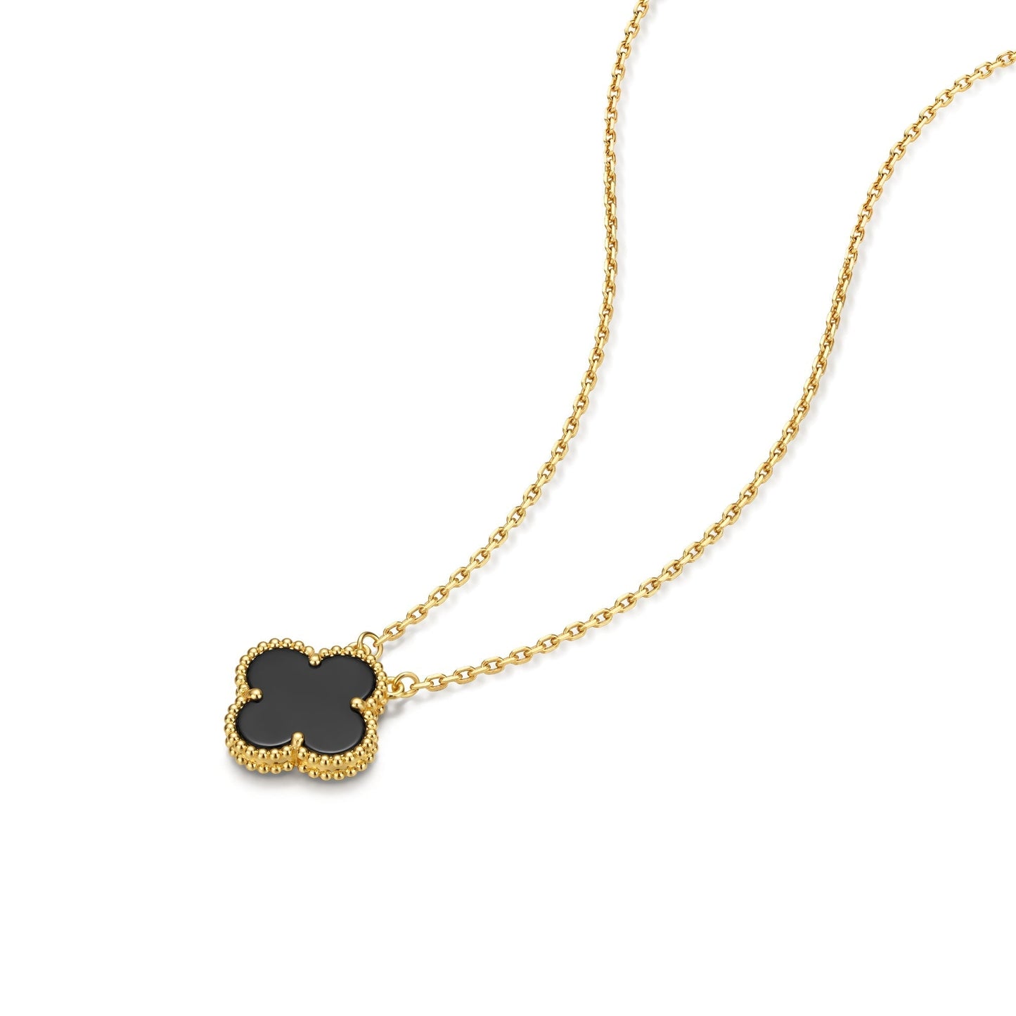 Luxury Gold Plated Silver Clover Pendant Necklace