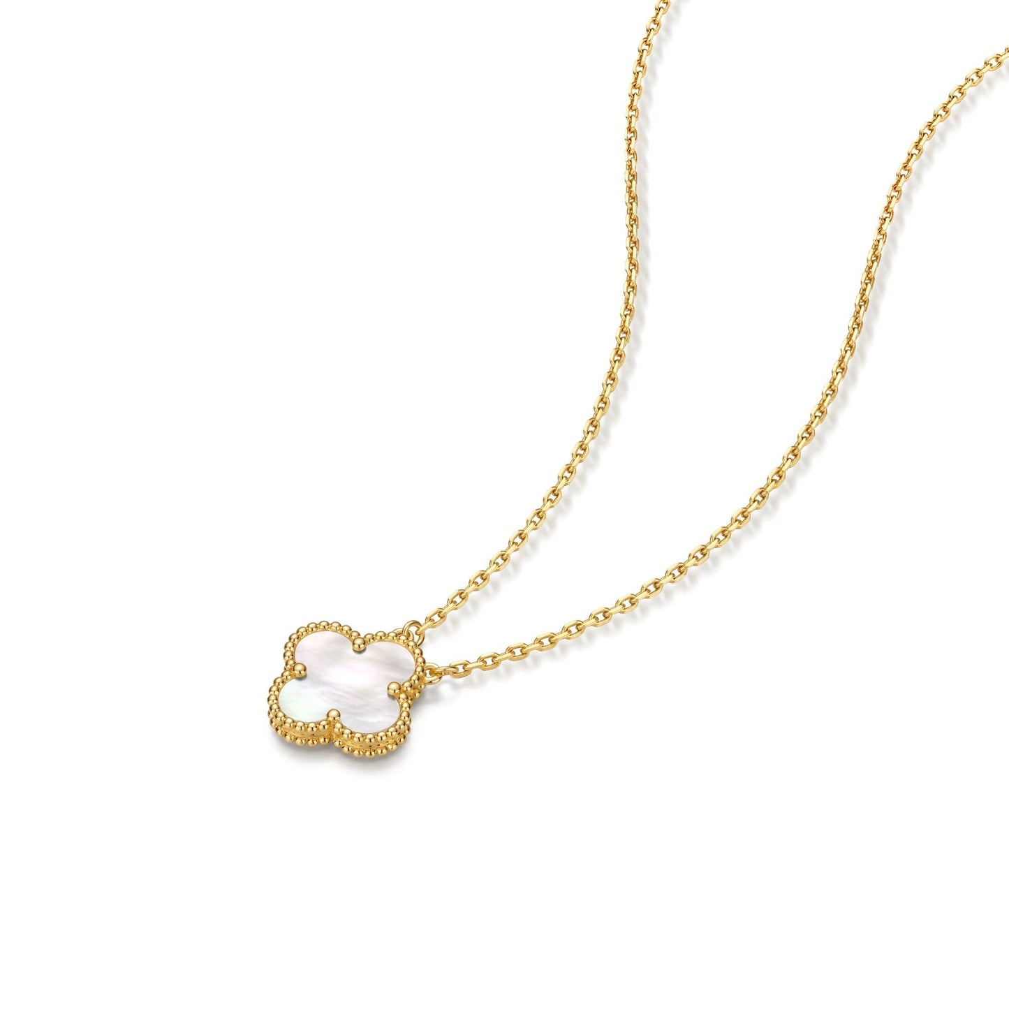 Luxury Gold Plated Silver Clover Pendant Necklace