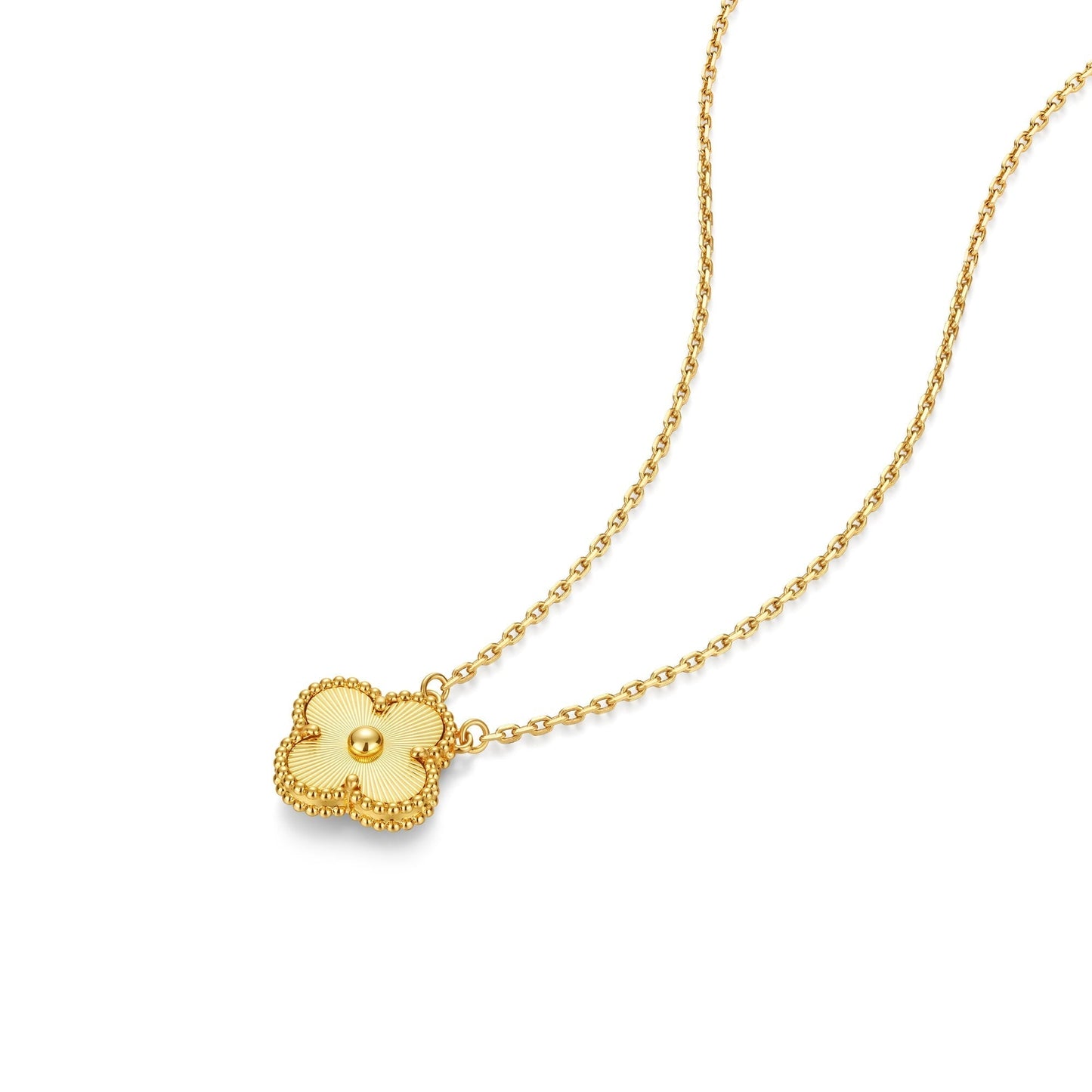 Luxury Gold Plated Silver Clover Pendant Necklace