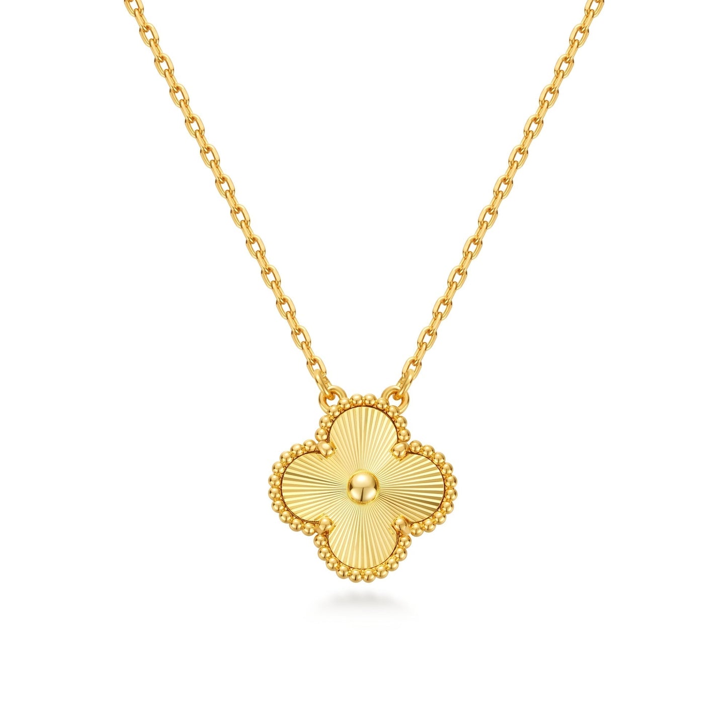 Luxury Gold Plated Silver Clover Pendant Necklace