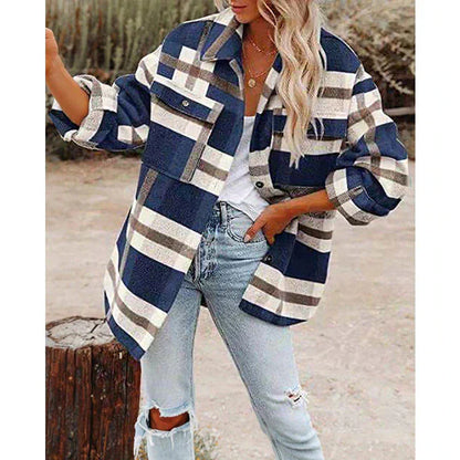 Warm Plaid Women's Fleece Jacket